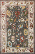 6x9 Ft Green & Beige Oushak Rug - Oriental Area Rug - Floral Design