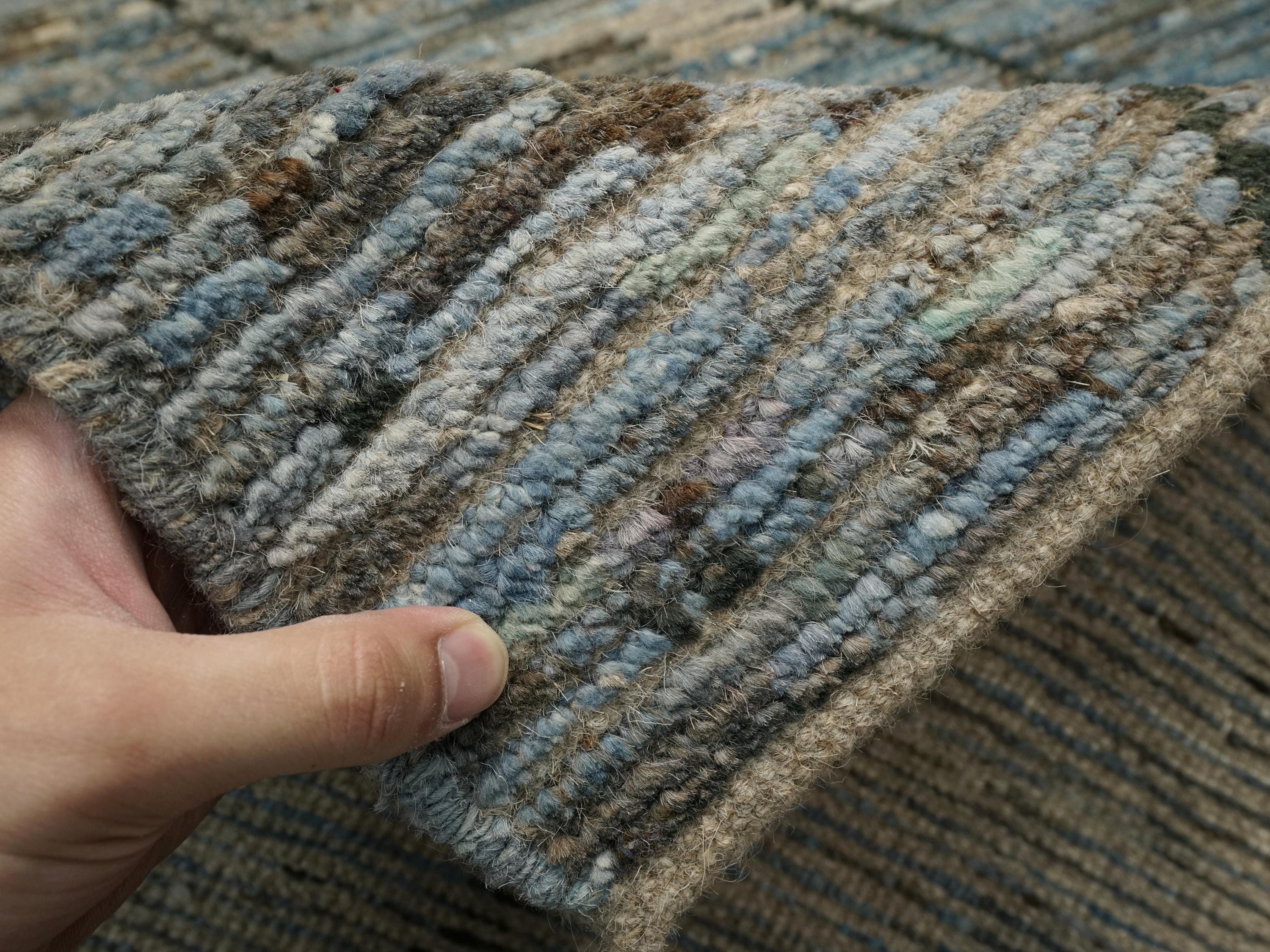 10 Ft Blue Moroccan Runner Rug - Afghan Wool Hallway Rug