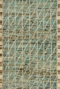3x5 Ft Cyan Moroccan Rug - Hand Knotted Wool Rug