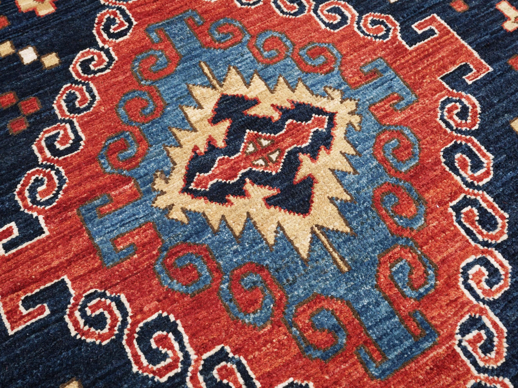 6x9 Ft Blue Heriz Rug - Hand Knotted Afghan Wool Rug