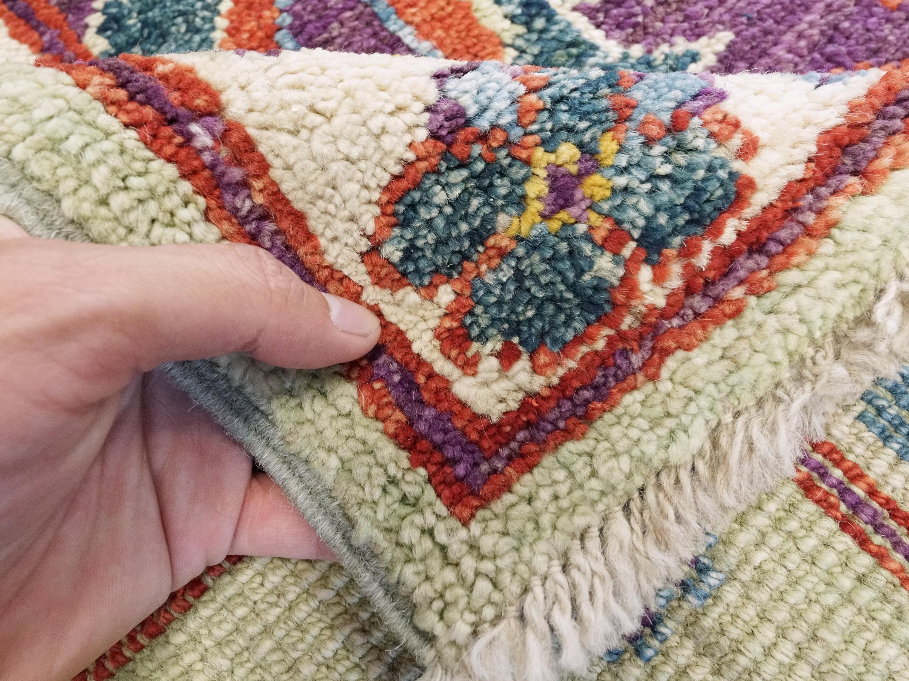 9x12 Ft Light Green Ushak Rug - Hand Knotted Afghan Oriental Rug