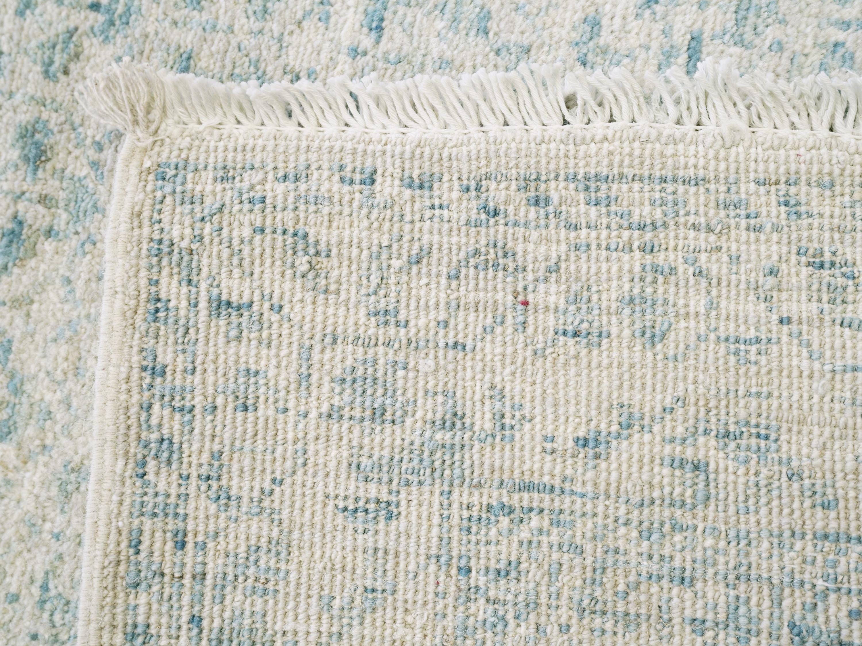3x5 Ft Handmade Heriz Rug - Blue Vintage Area Rug