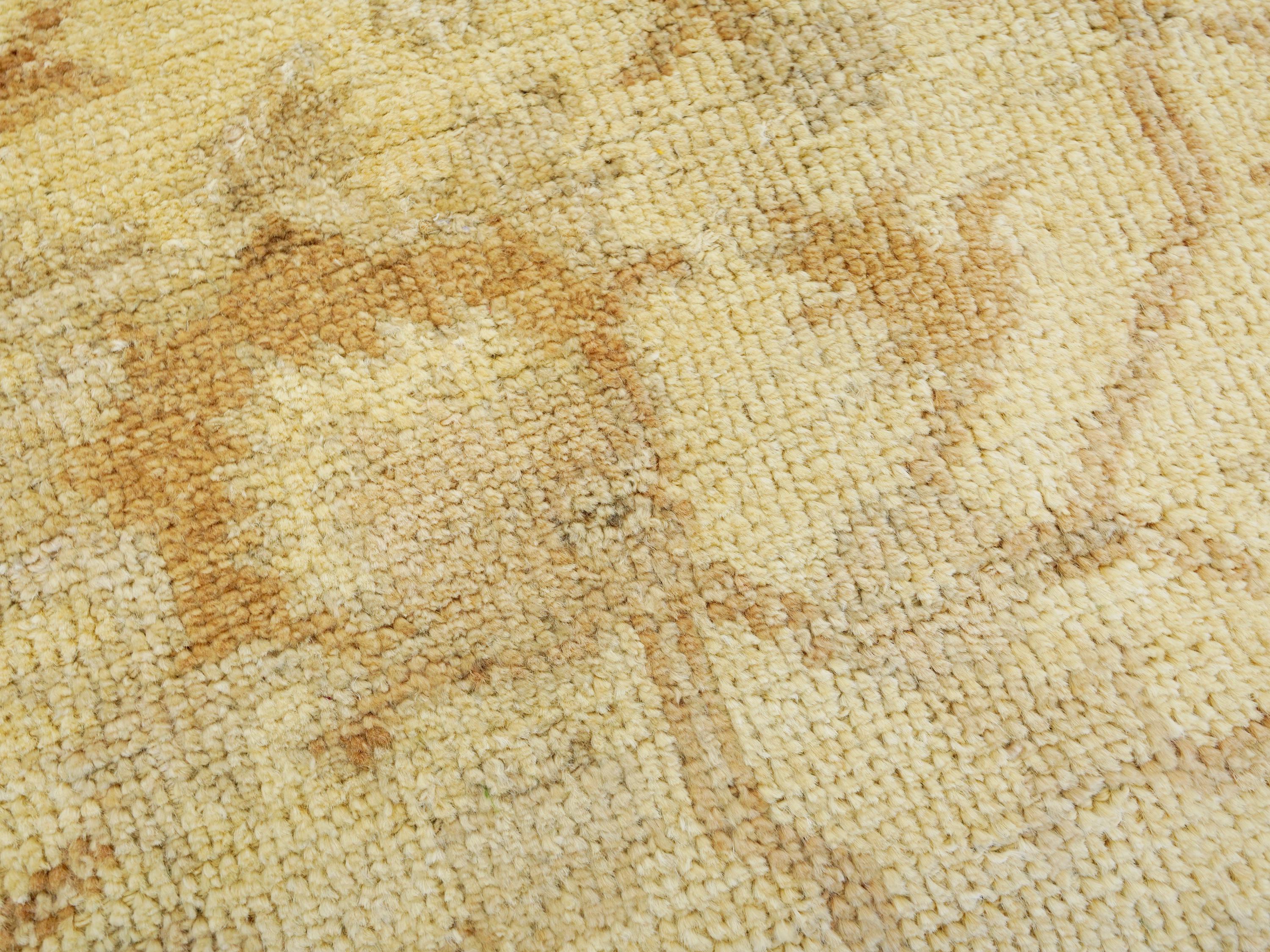 9x12 Ft Beige Ushak Rug - Hand Knotted Afghan Oriental Rug