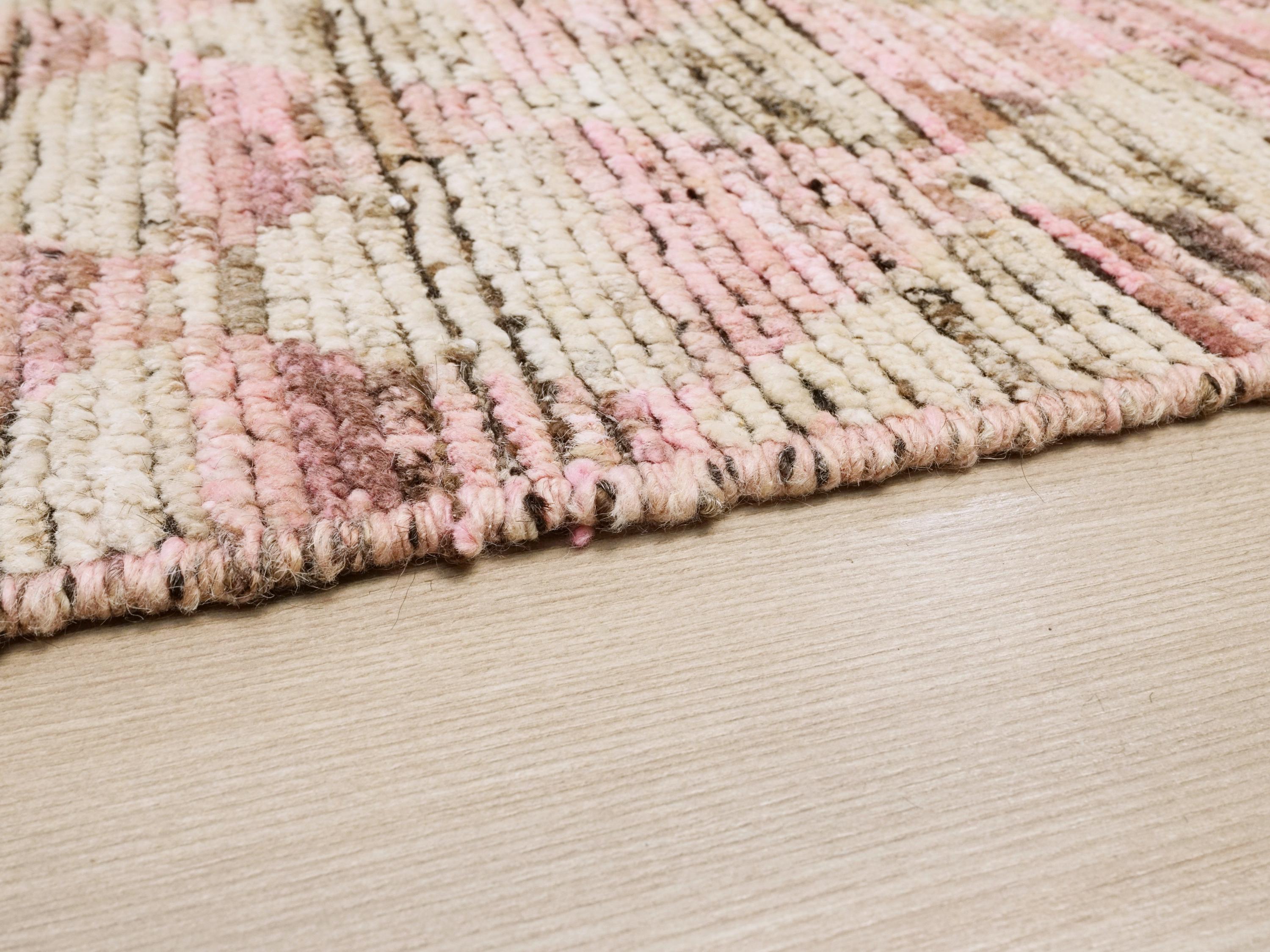 6x8 Ft Pink Moroccan Rug - Abstract Area Rug