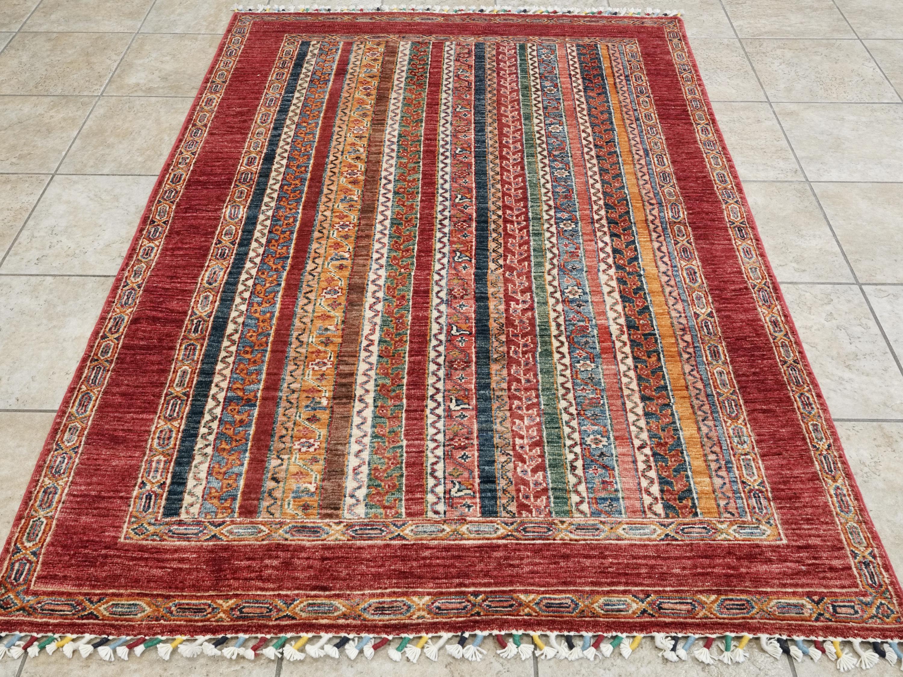 4x6 Red Heriz Rug - Afghan Wool - Handmade Oriental Area Rug