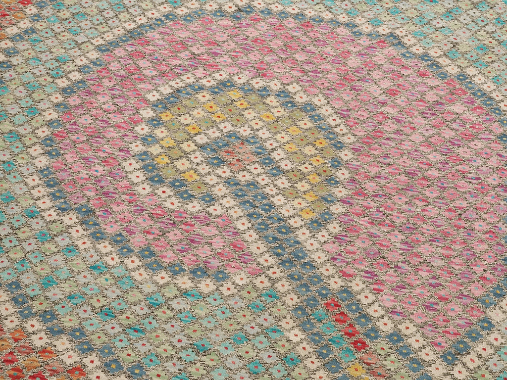 8x10 Ft Wool Kilim Rug - Contemporary Flat Weave - Contemporary Design