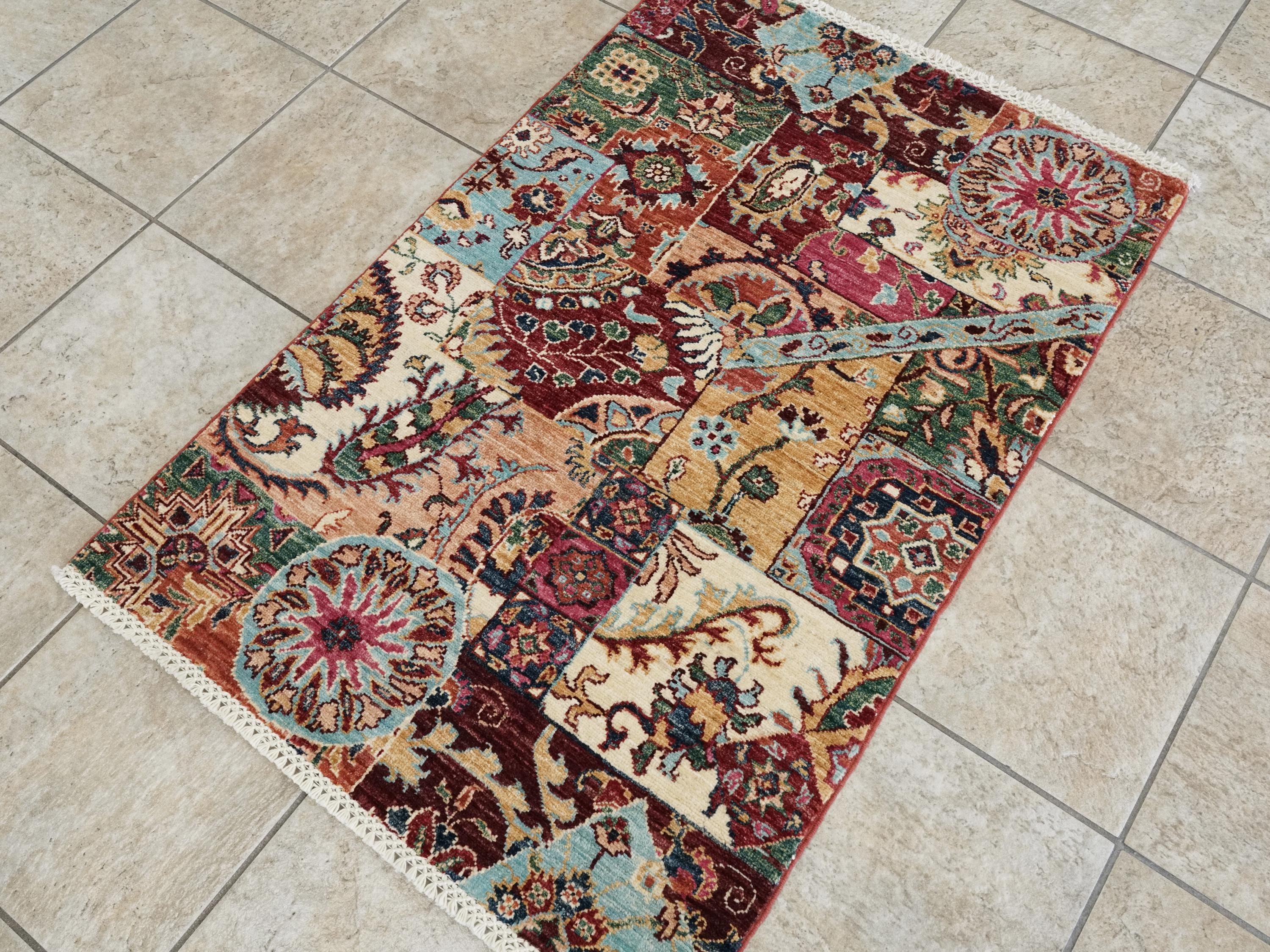3x4 Ft Hand Knotted Gabbeh Wool Rug - Oriental Area Rug