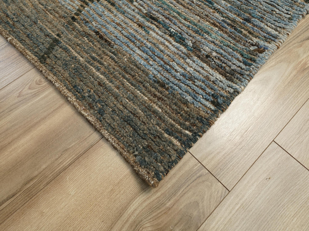 10 Ft Handmade Moroccan Runner Rug: Dark Blue Afghan Runner