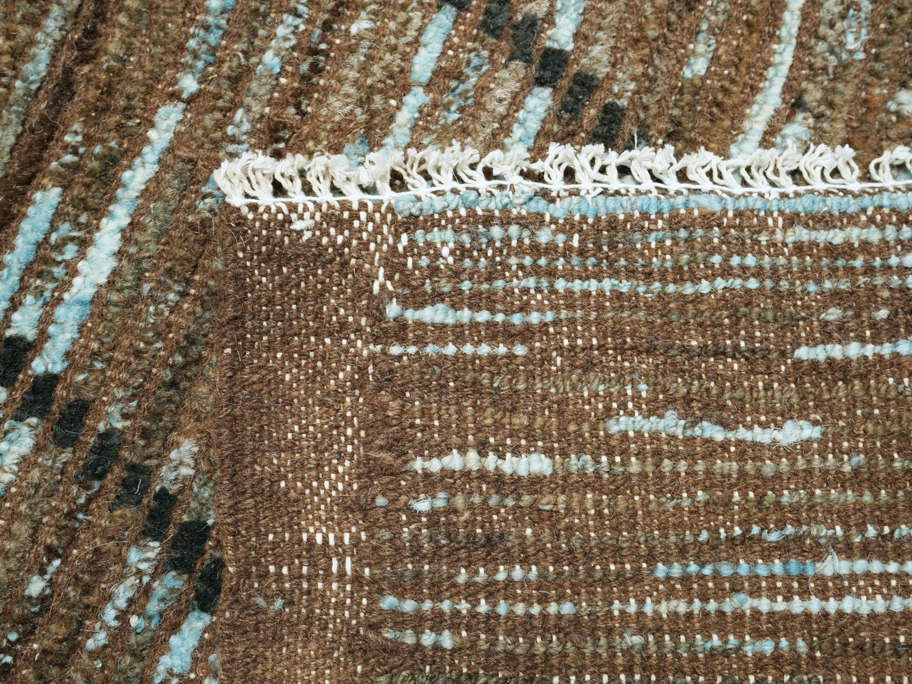 3x5 Ft Coral Blue Moroccan Rug - Afghan Wool Rug