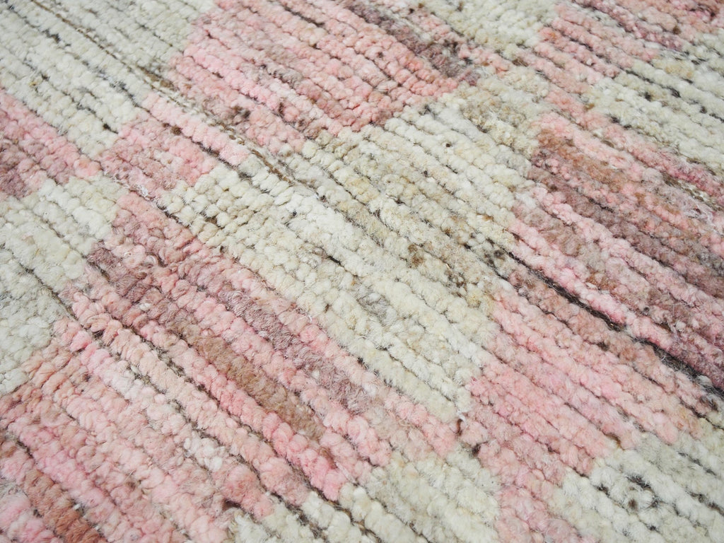 8x9 Ft Pink Moroccan Rug - Handmade Wool Area Rug