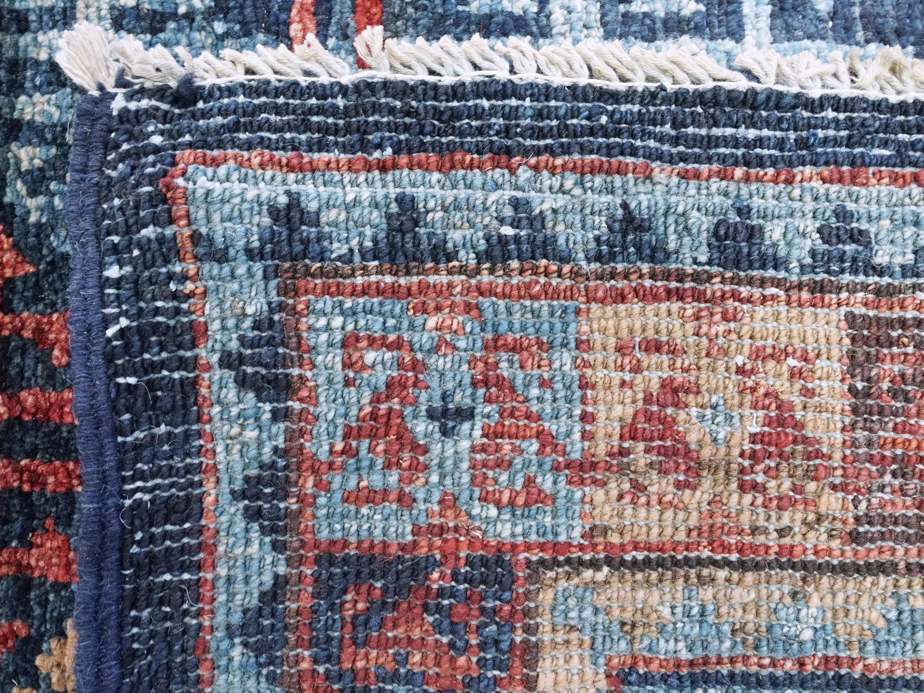 8x10 Ft Blue Heriz Rug - Hand Knotted Oriental Area Rug