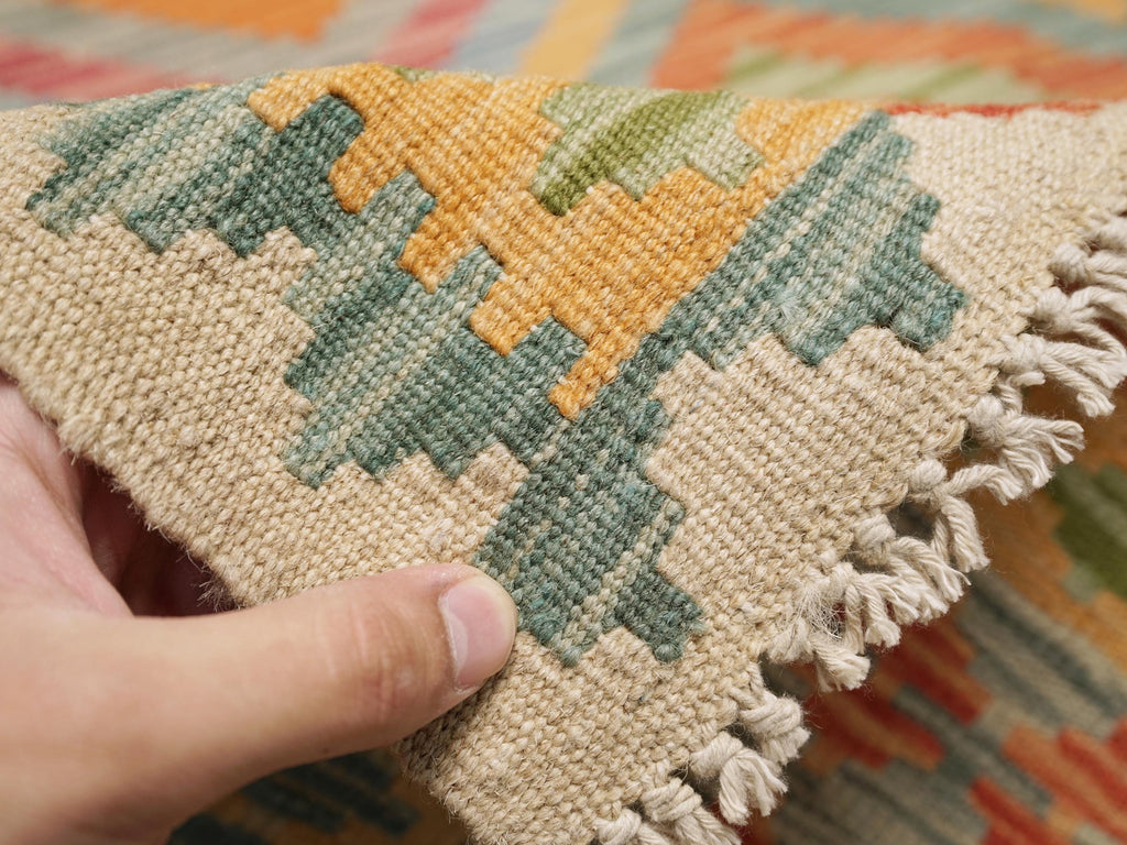 6x8 Ft Colorful Kilim Rug - Traditional Afghan Flatweave