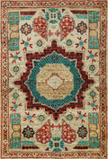 2x3 Ft Beige Mamluk Rug - Hand Knotted Oriental Rug