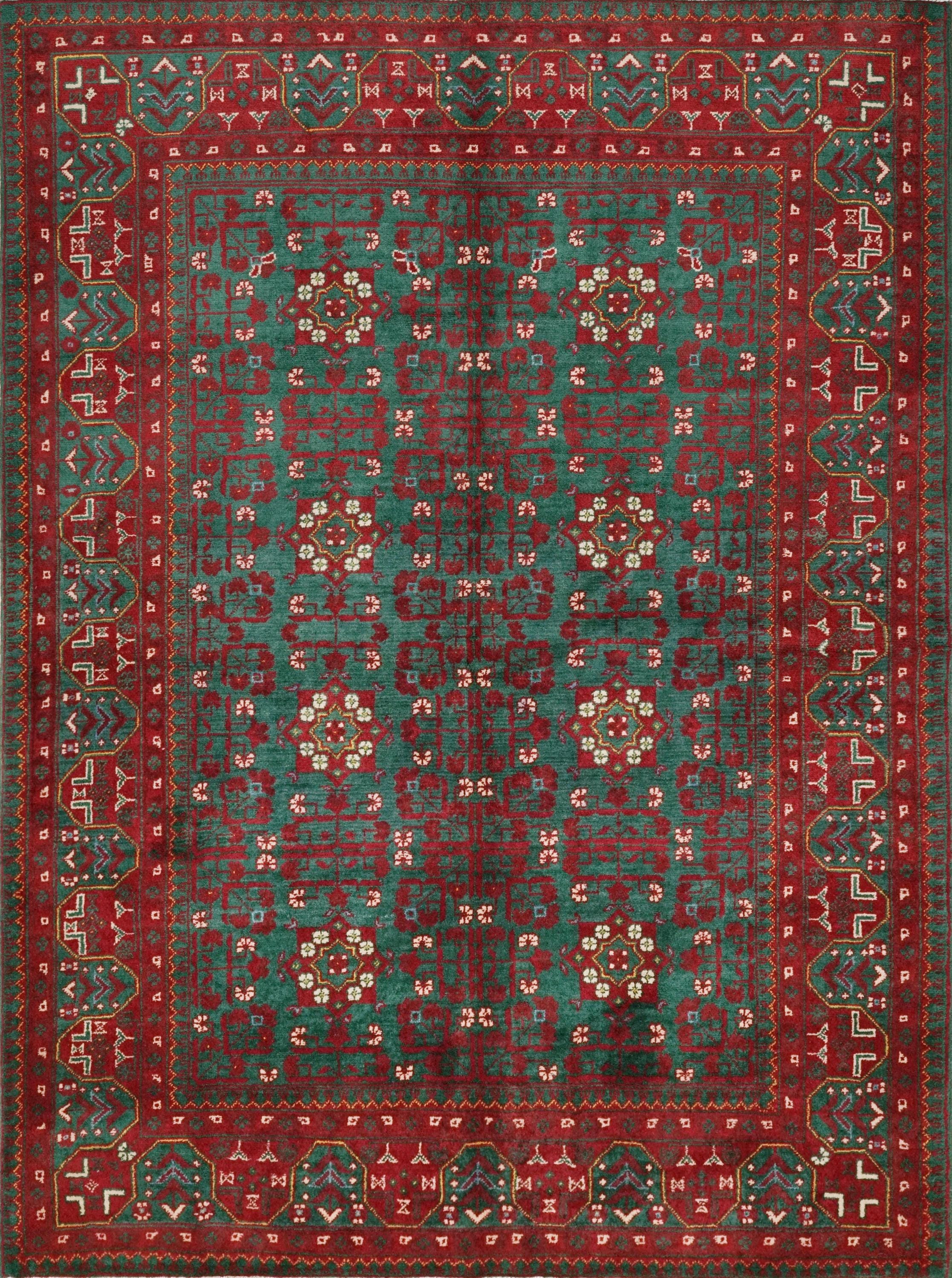 5x7 Ft Red Ersari Rug - Hand Knotted Afghan Oriental Rug - Turkmen Design