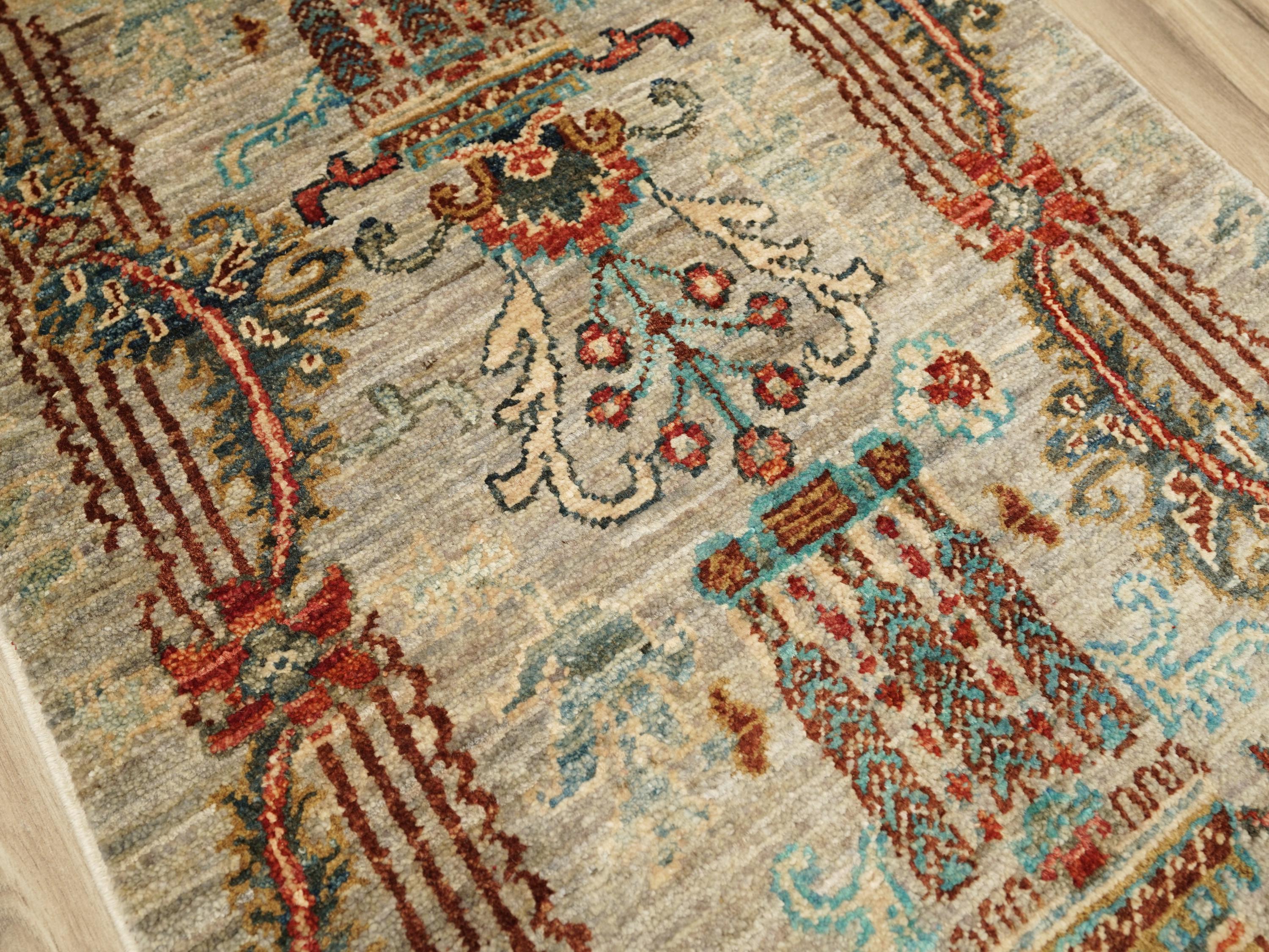2x3 Ft Handmade Gabbeh Rug - Afghan Wool Accent Rug