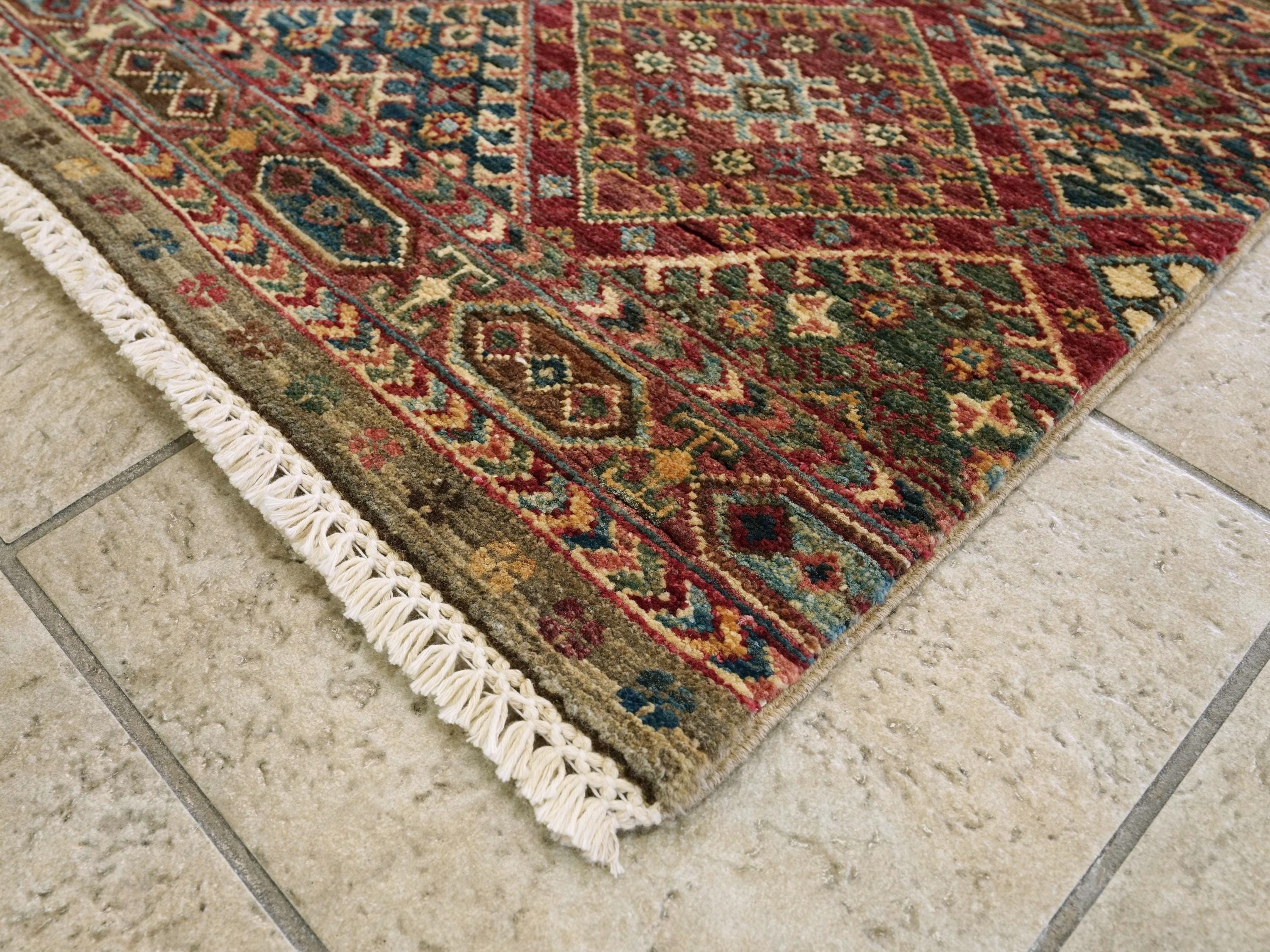 3x4 Ft Brown Khorjin Rug - Traditional Afghan Rug