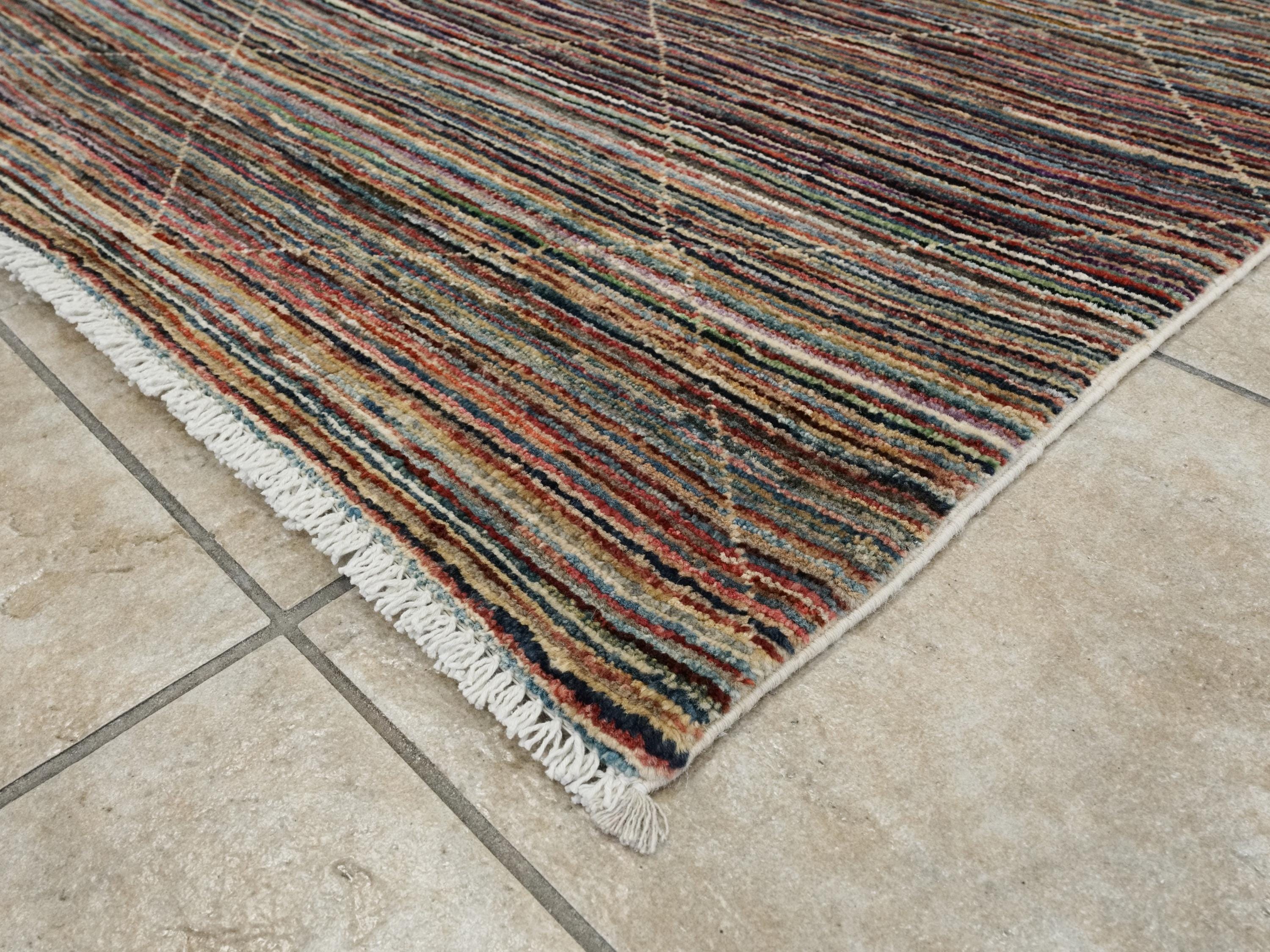 8x10 Ft Multicolor Gabbeh Rug - Hand Knotted Afghan Rug