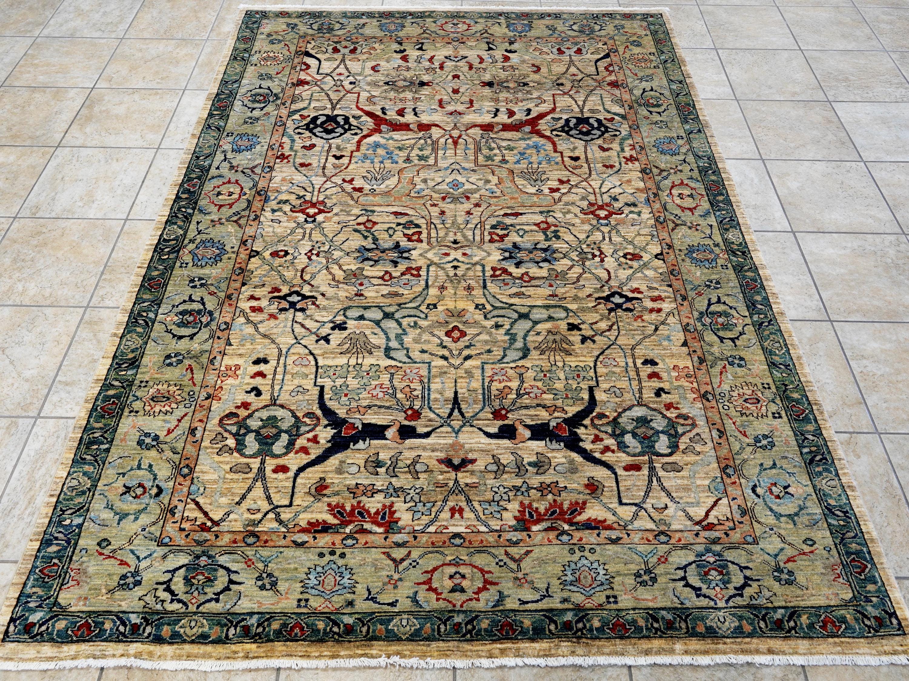 6x8 Ft Light Brown Bidjar Rug - Hand Knotted Oriental Area Rug