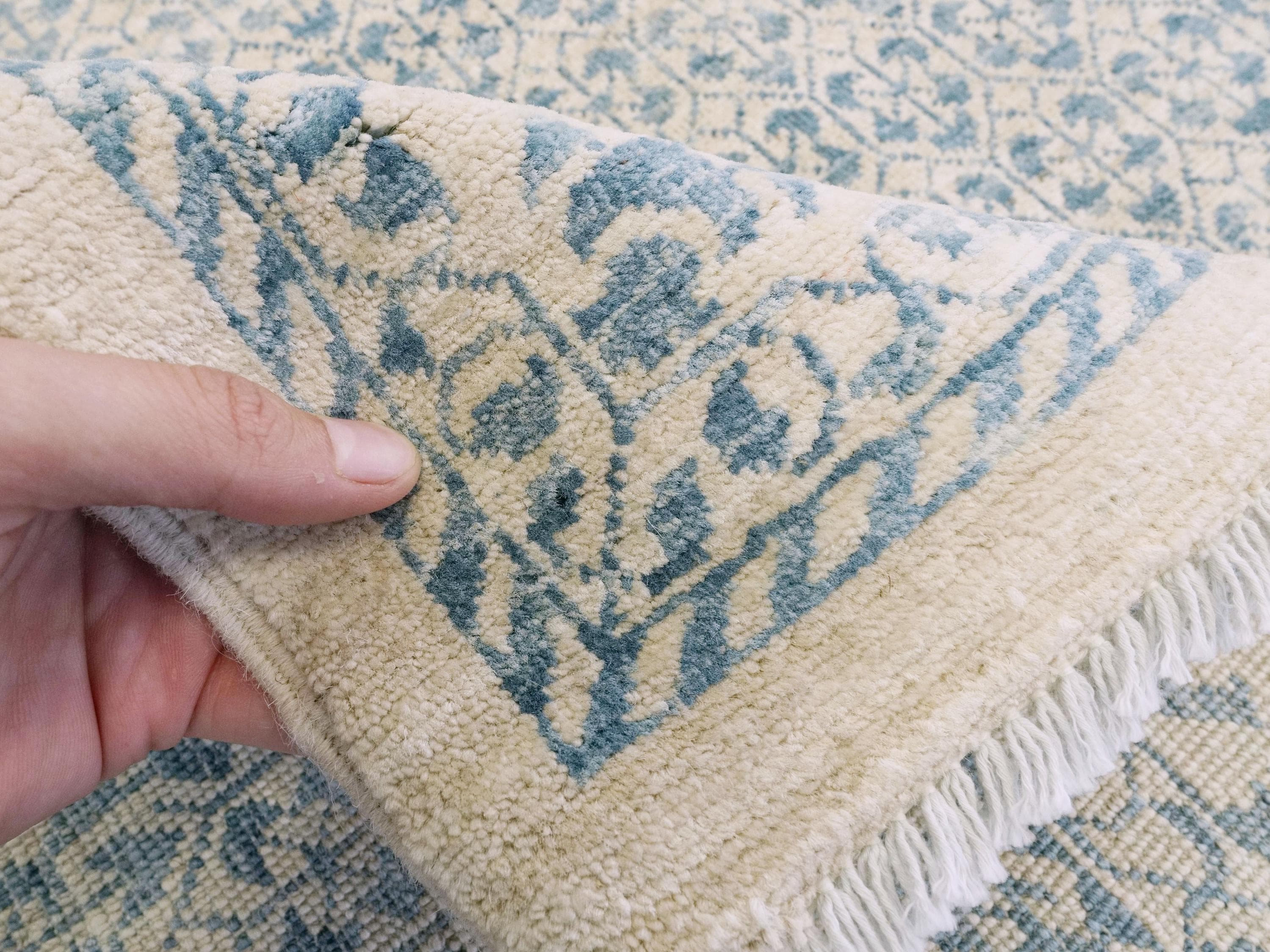 9x12 Ft Light Blue Gabbeh Rug - Hand Knotted Area Rug