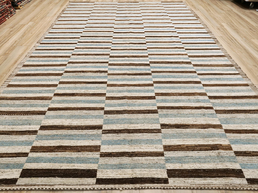 9x14 Ft Blue & Black Moroccan Rug - Afghan Wool Area Rug