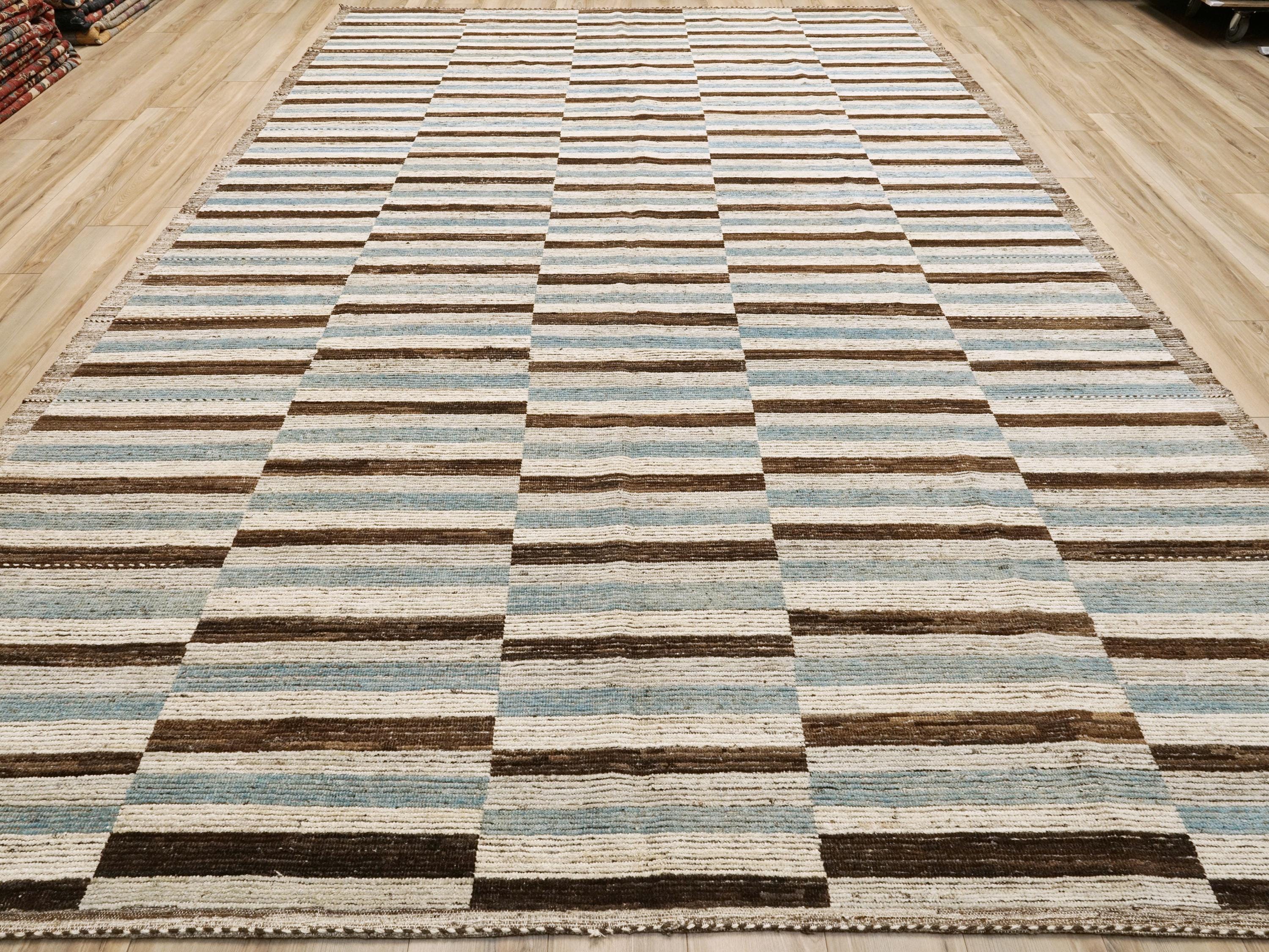 9x14 Ft Blue & Black Moroccan Rug - Afghan Wool Area Rug