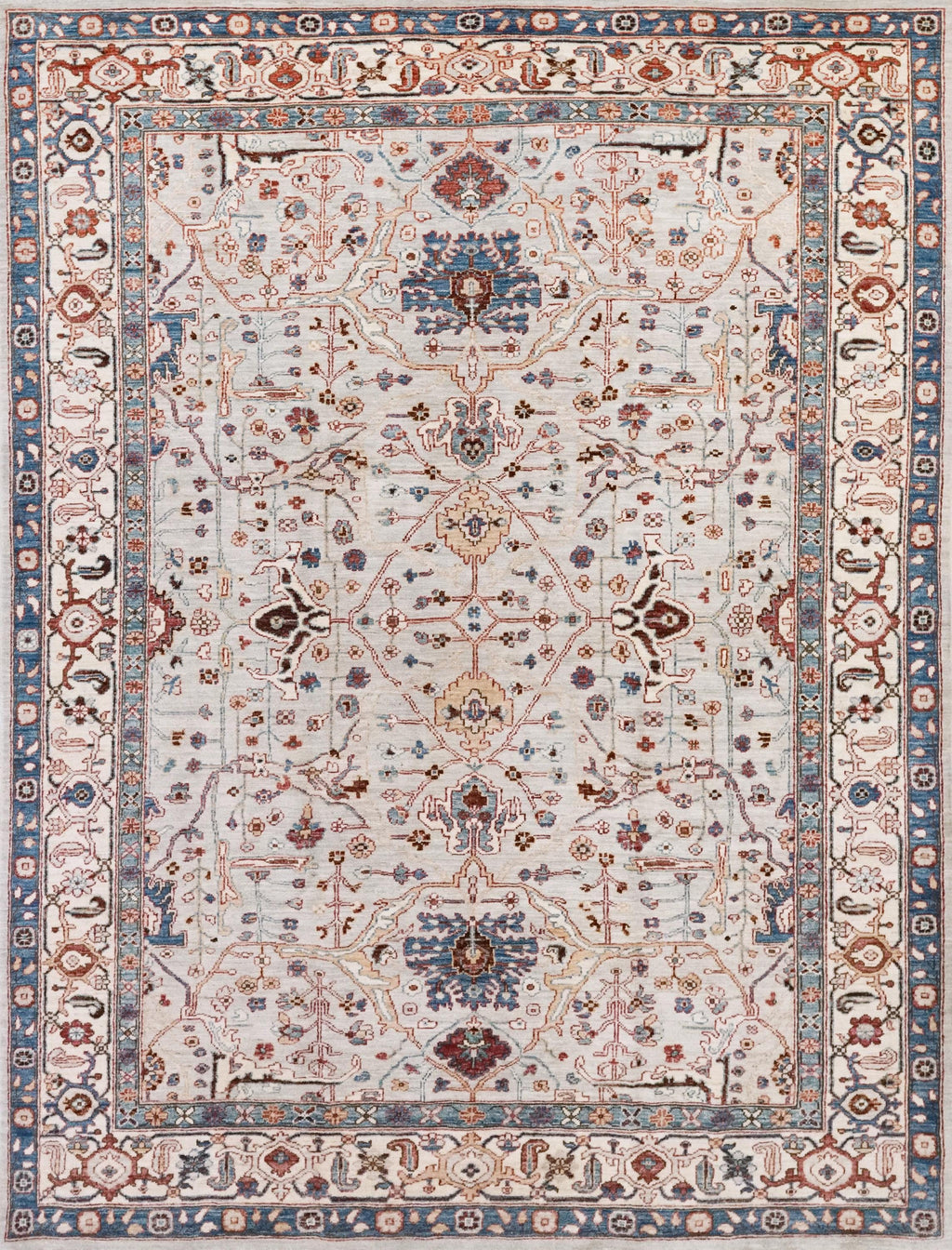 6x9 Ft Light Gray Serapi Rug - Oriental Area Rug - Persian Design