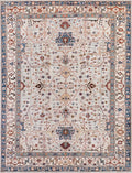 6x9 Ft Light Gray Serapi Rug - Oriental Area Rug - Persian Design
