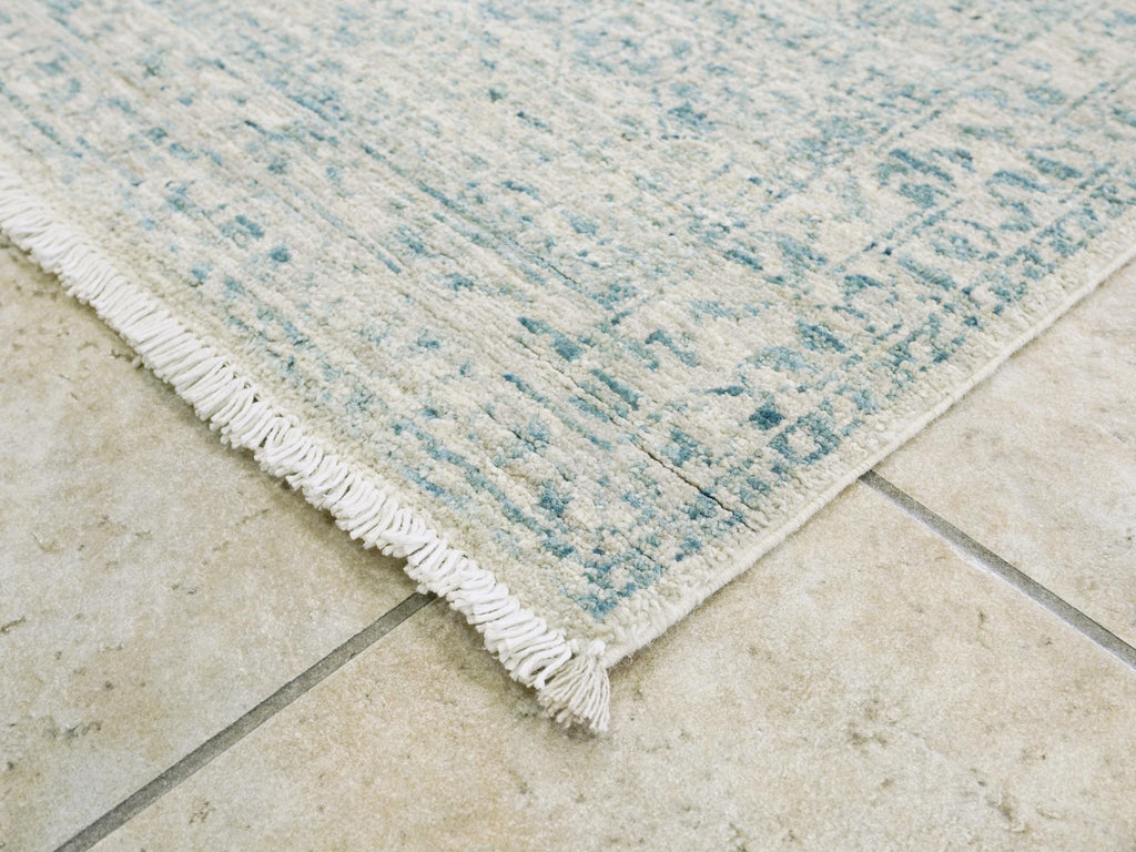 3x5 Ft Handmade Heriz Rug - Blue Vintage Area Rug