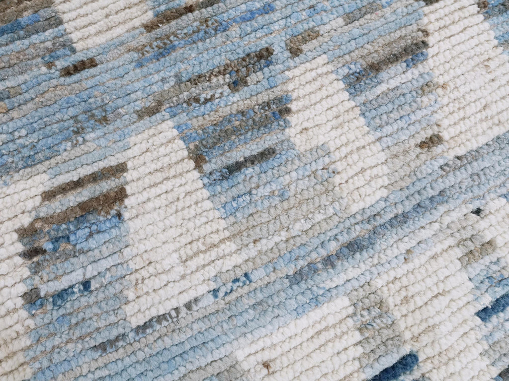 6x9 Ft Blue & White Moroccan Rug - Afghan Handmade Area Rug