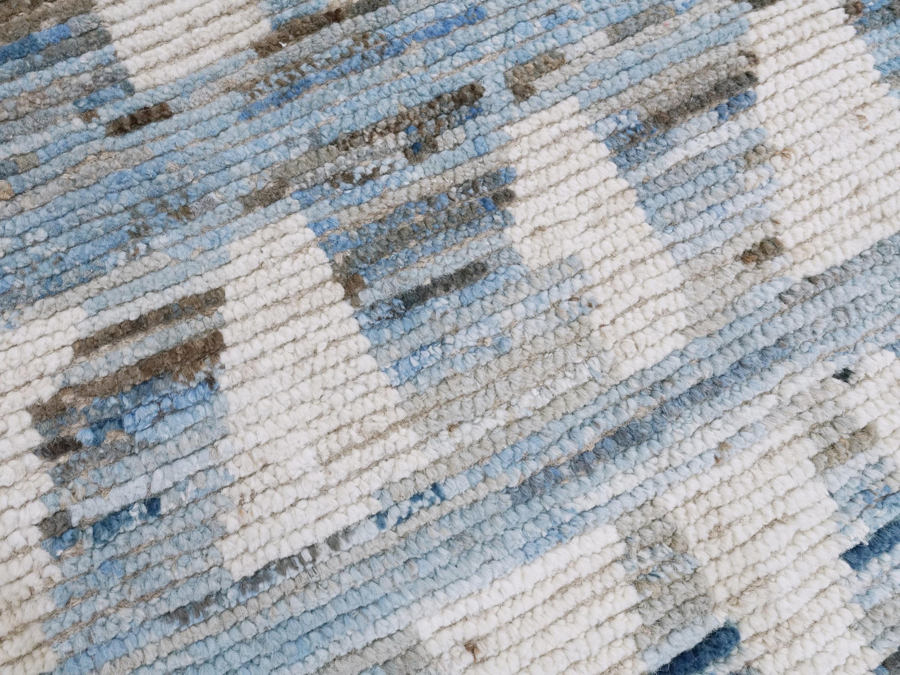 6x9 Ft Blue & White Moroccan Rug - Afghan Handmade Area Rug