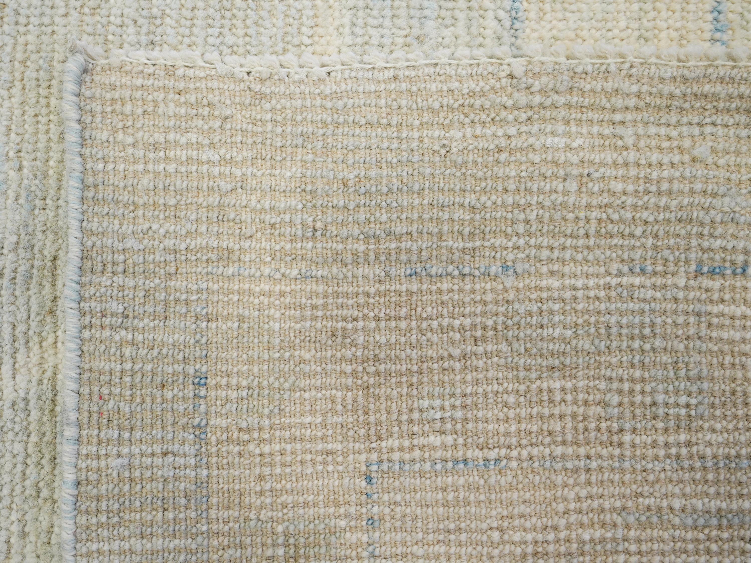 10x14 Ft Muted Blue Ushak Rug - Hand Knotted Wool Area Rug