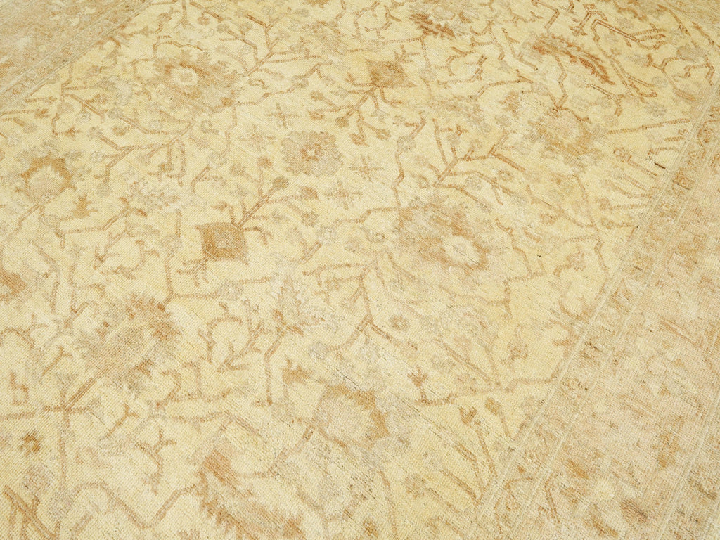 9x12 Ft Beige Ushak Rug - Hand Knotted Afghan Oriental Rug