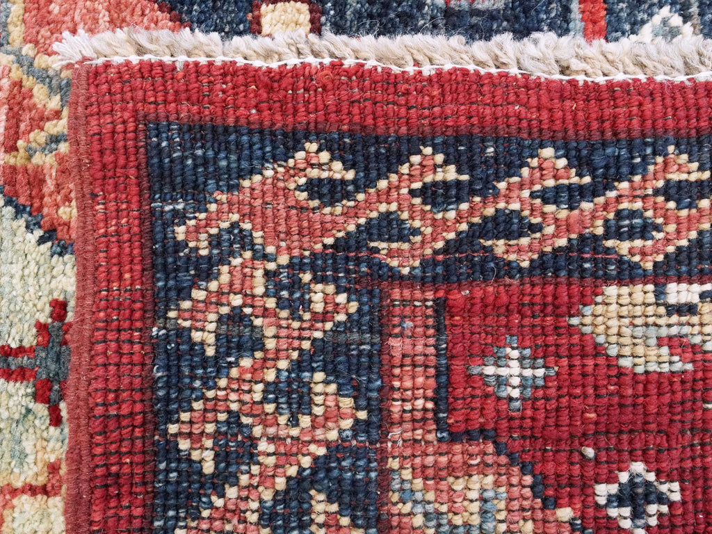 6x12 Ft Blue & Red Sarkisla Rug - Afghan Wool Area Rug - Geometric Design