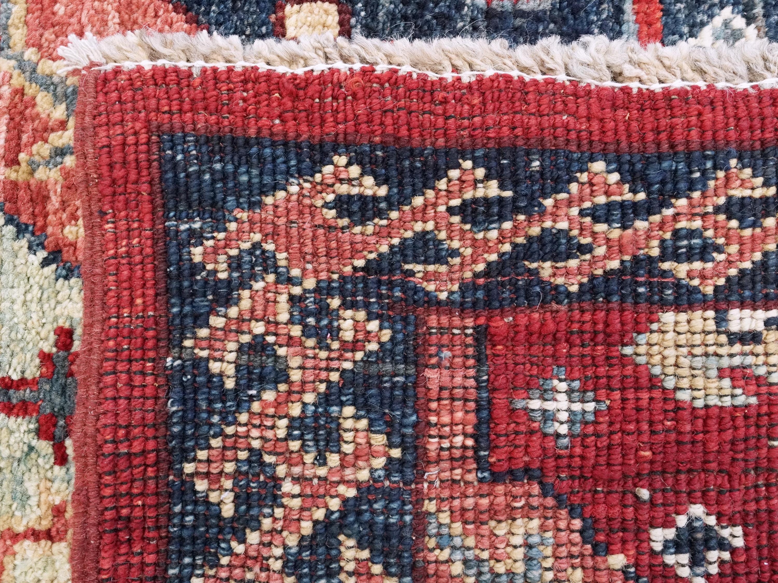 6x12 Ft Blue & Red Sarkisla Rug - Afghan Wool Area Rug - Geometric Design