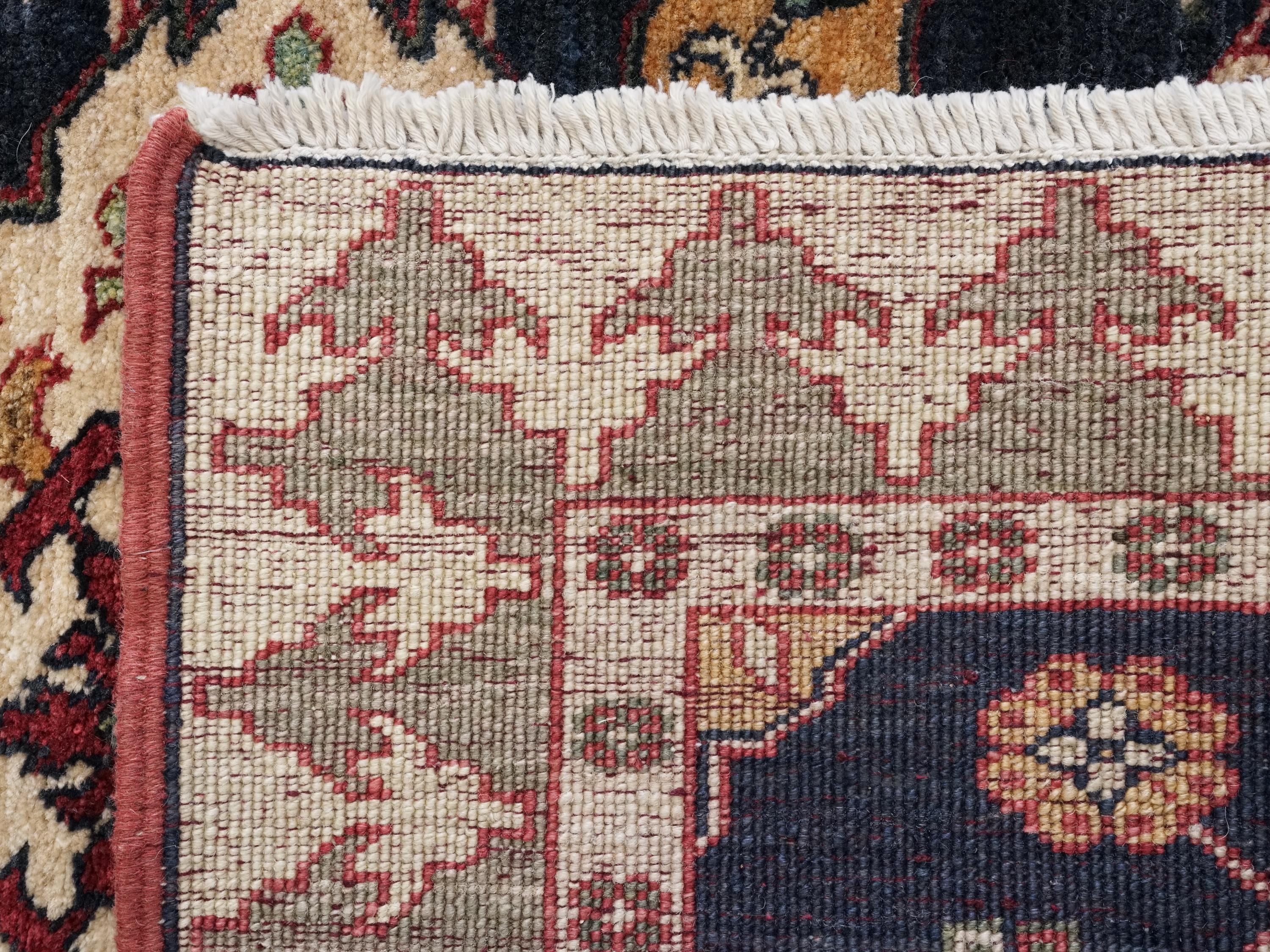 2x3 Ft Hand Knotted Dark Blue Bidjar Rug - Persian Accent Rug