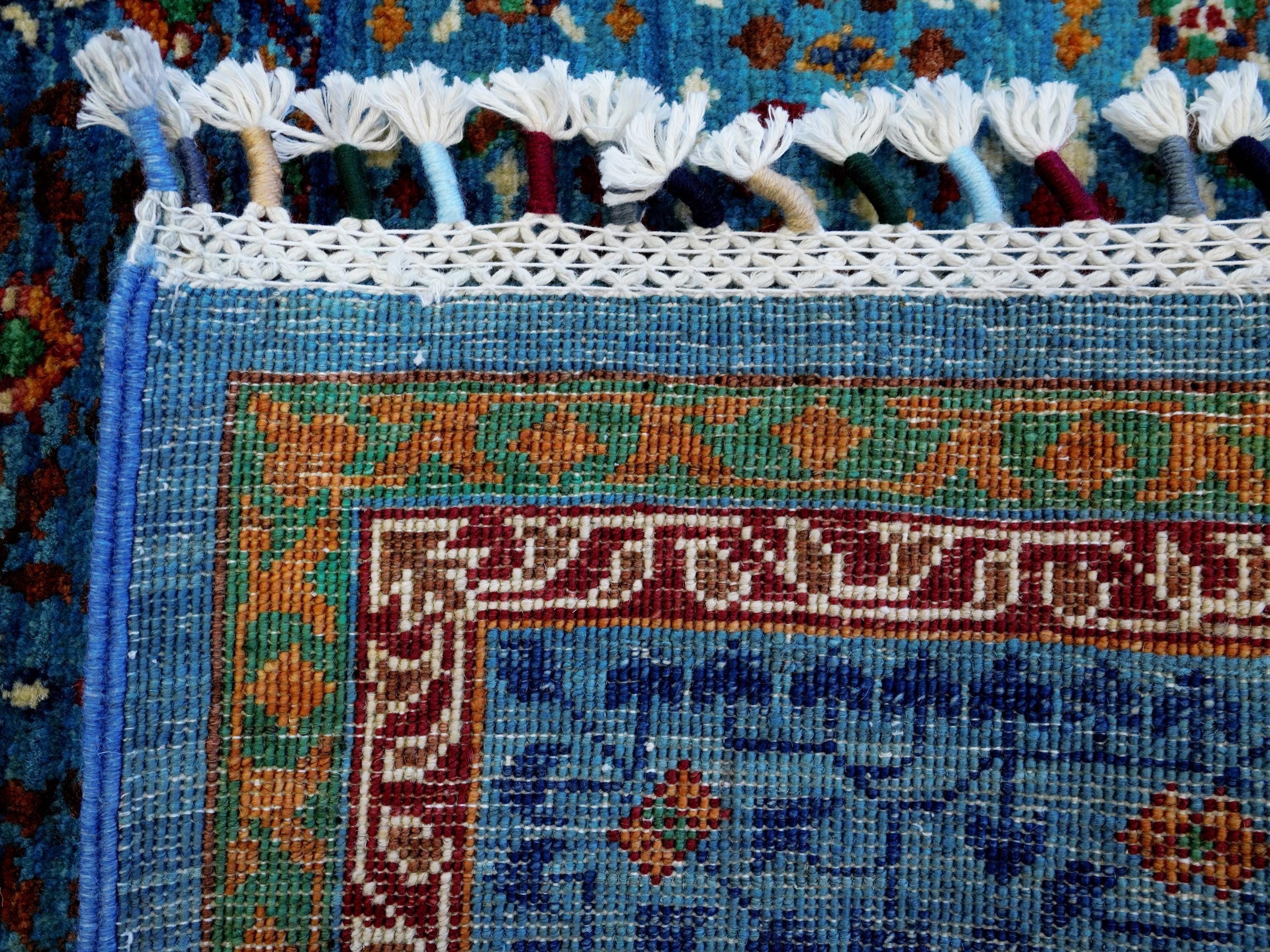 6x8 Ft Blue Mamluk Rug - Hand Knotted Oriental Area Rug