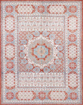 6x8 Ft Red & Beige Mamluk Rug - Hand Knotted Oriental Rug - Traditional Design