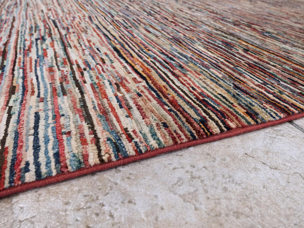 6x9 Ft Multicolor Gabbeh Rug - Afghan Wool Area Rug - Plain Design