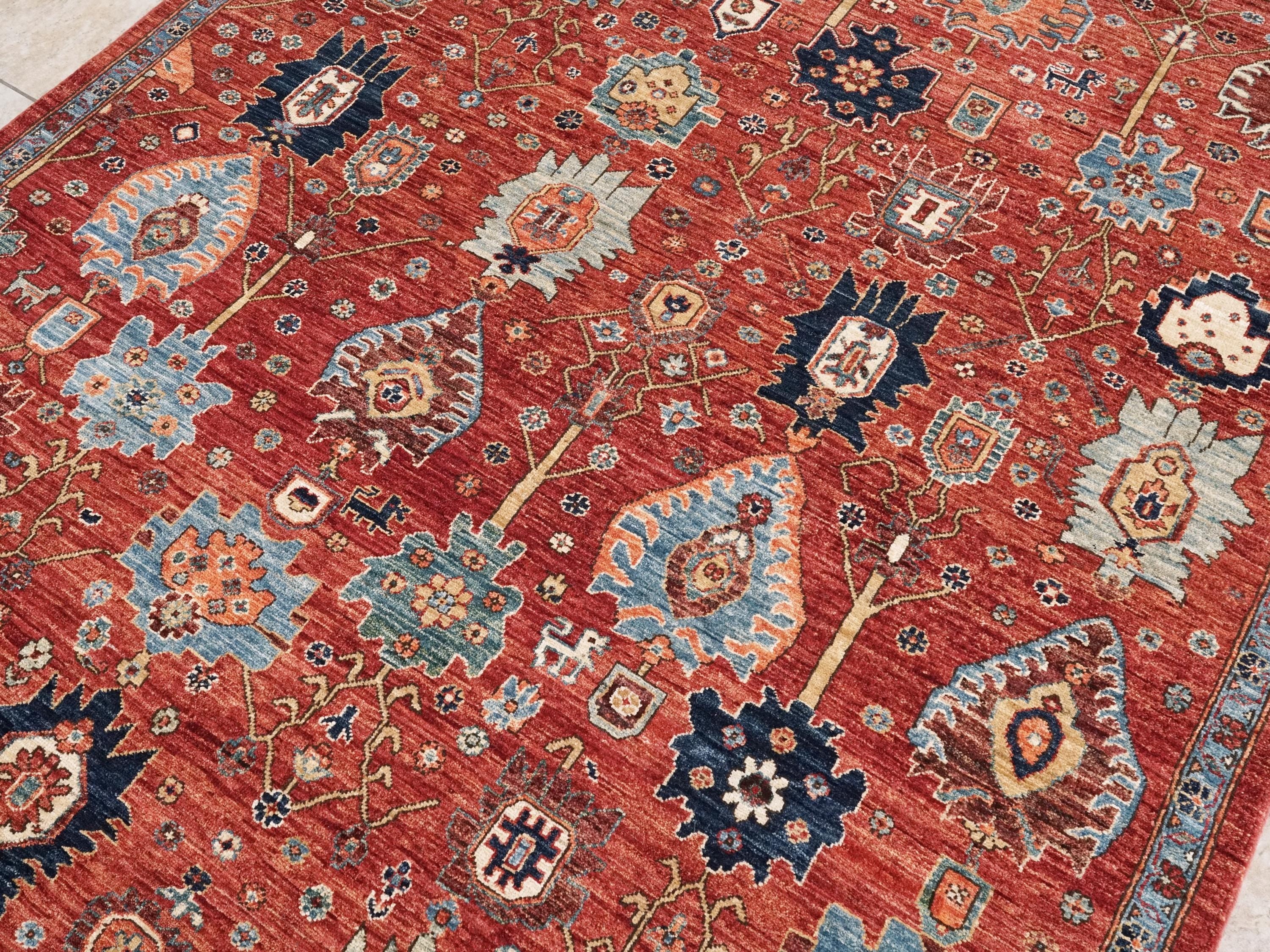 6x9 Ft Red Bidjar Rug - Hand Knotted Oriental Area Rug