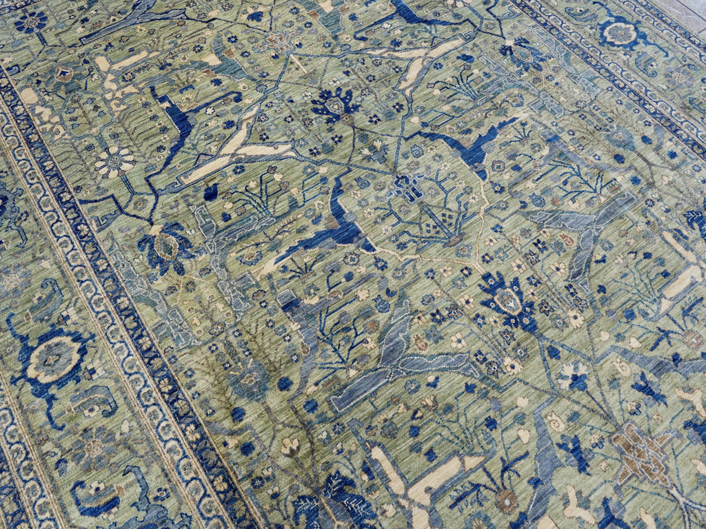 9x12 Ft Green Bidjar Rug - Afghan Oriental Area Rug