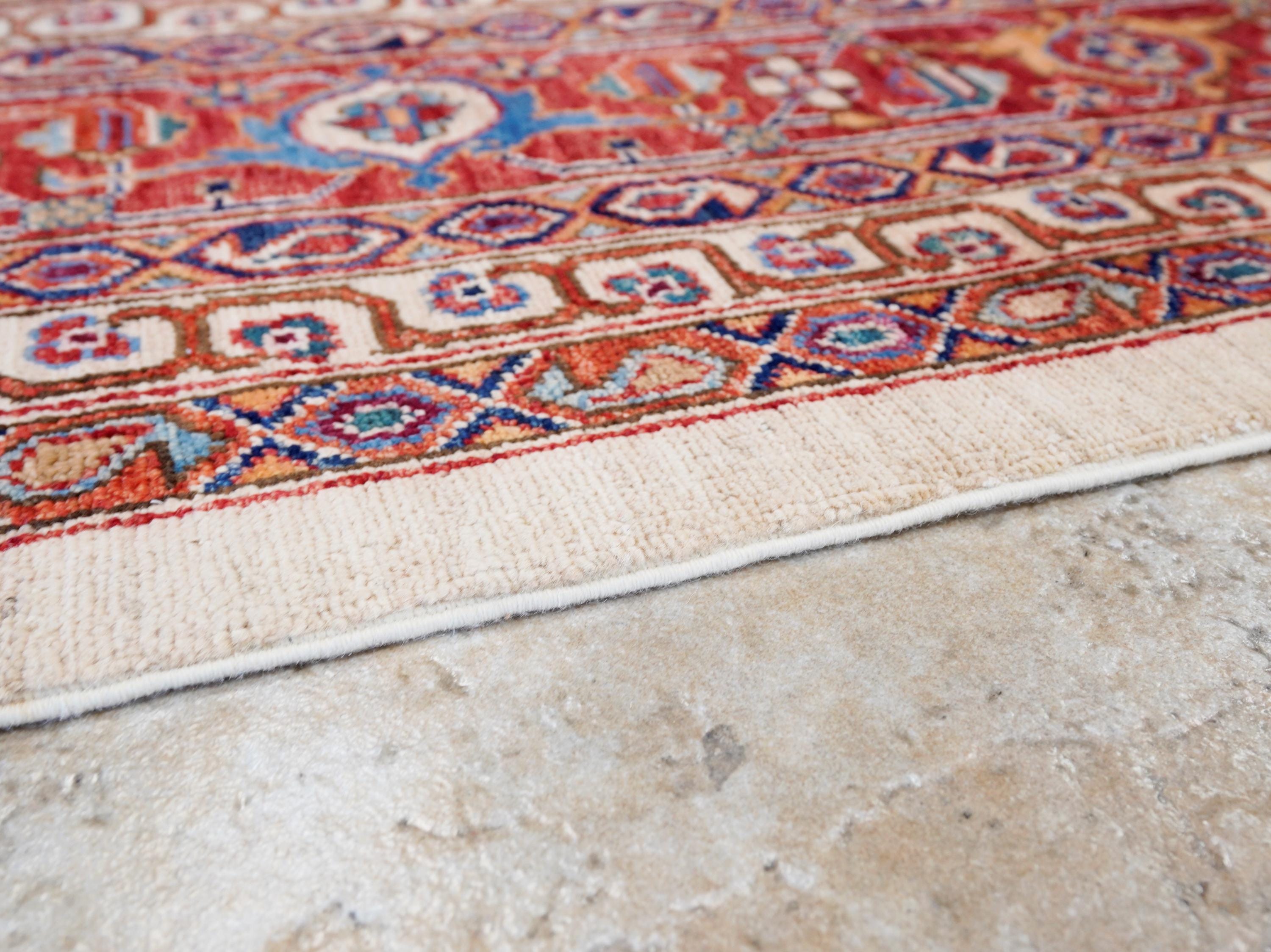 12x15 Ft Hand Knotted Red Heriz Rug - Traditional Oriental Area Rug