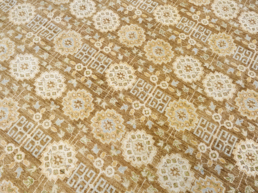 12x15 Ft Beige & Brown Serapi Rug - Handmade Wool Area Rug - Oversize