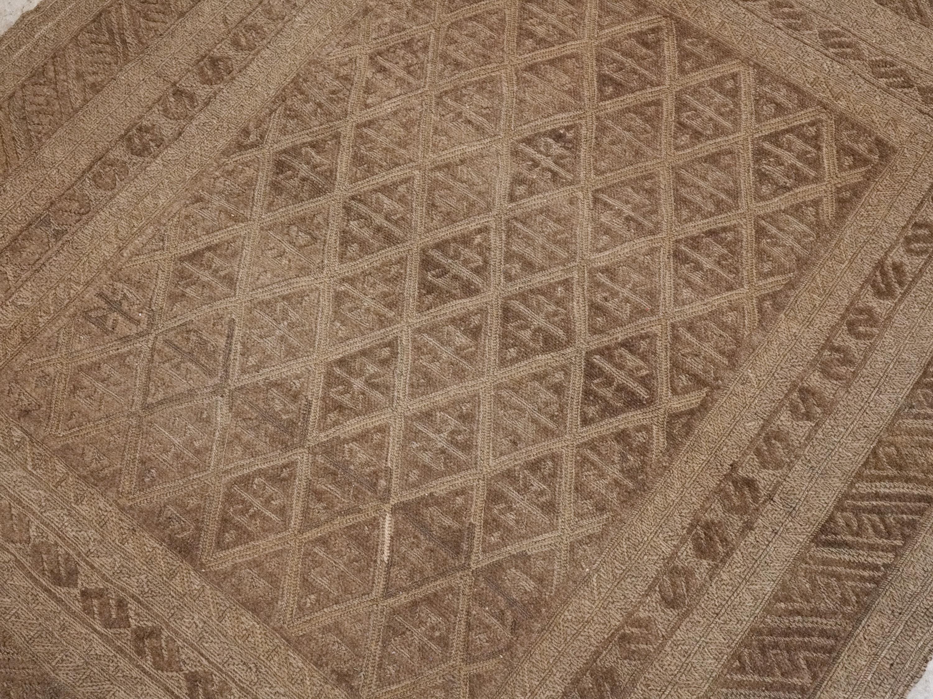 5x6 Ft Vintage Tribal Kilim Rug - Hand Knotted Wool - Dark Brown