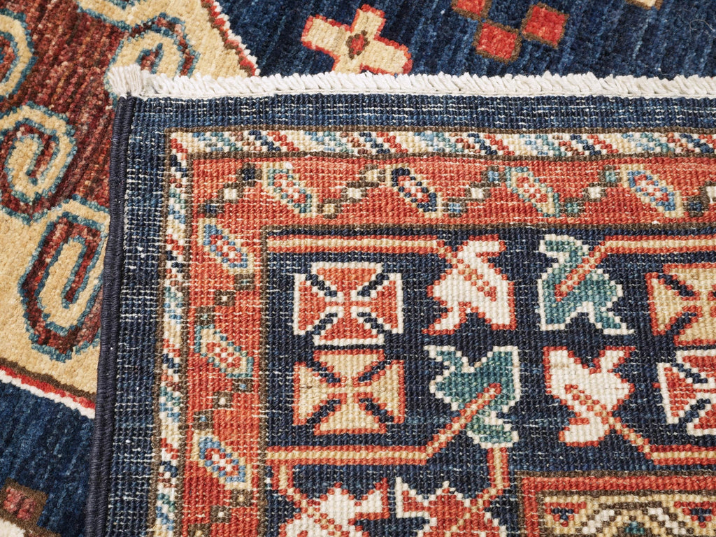 6x9 Ft Blue Heriz Rug - Hand Knotted Afghan Wool Rug