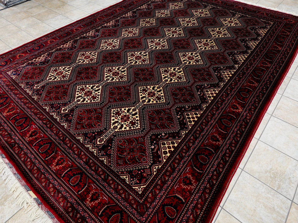 10x14 Ft Dark Red Bidjar Rug - Hand Knotted Oriental Rug