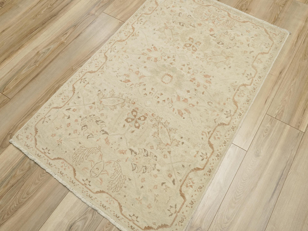 3x5 Ft Beige Bidjar Rug - Handmade Afghan Oriental Rug
