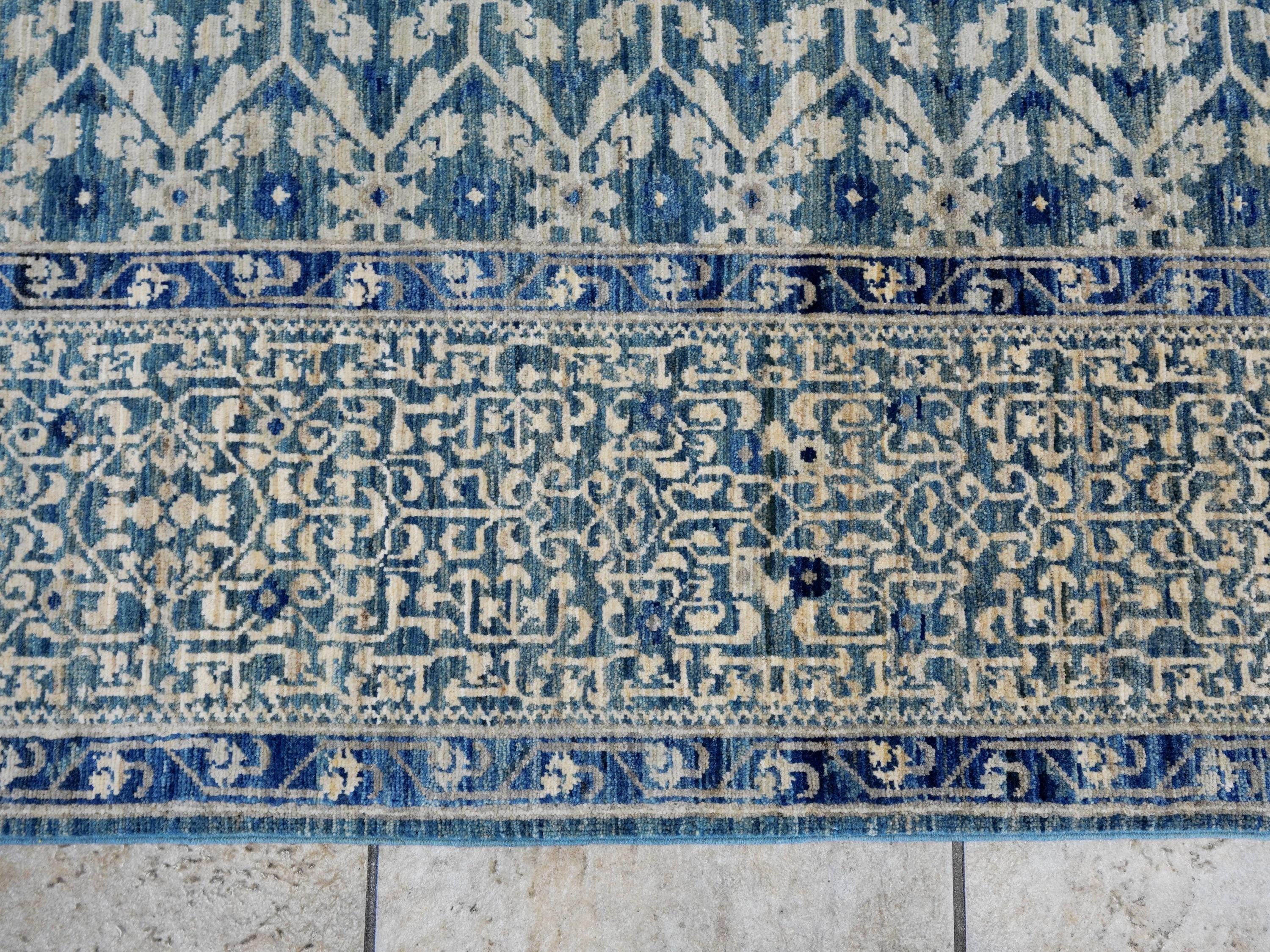 6x9 Ft Blue Serapi Rug - Traditional Wool Rug - All Over Design