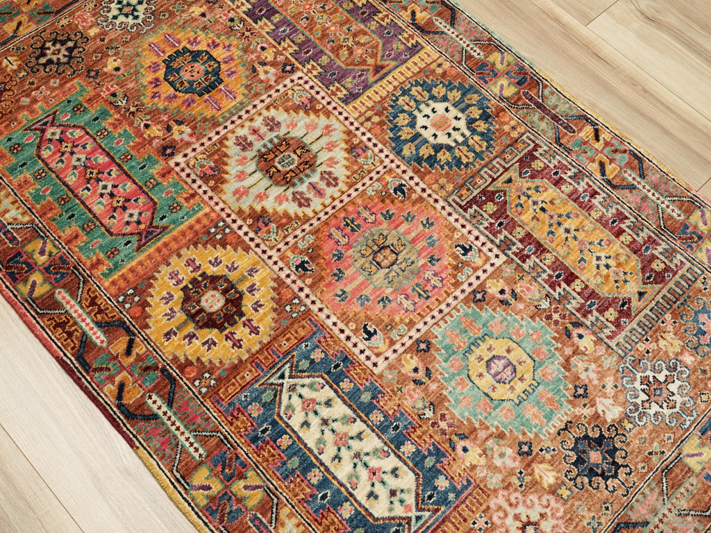 3x5 Ft Brown Heriz Rug - Afghan Handmade Area Rug