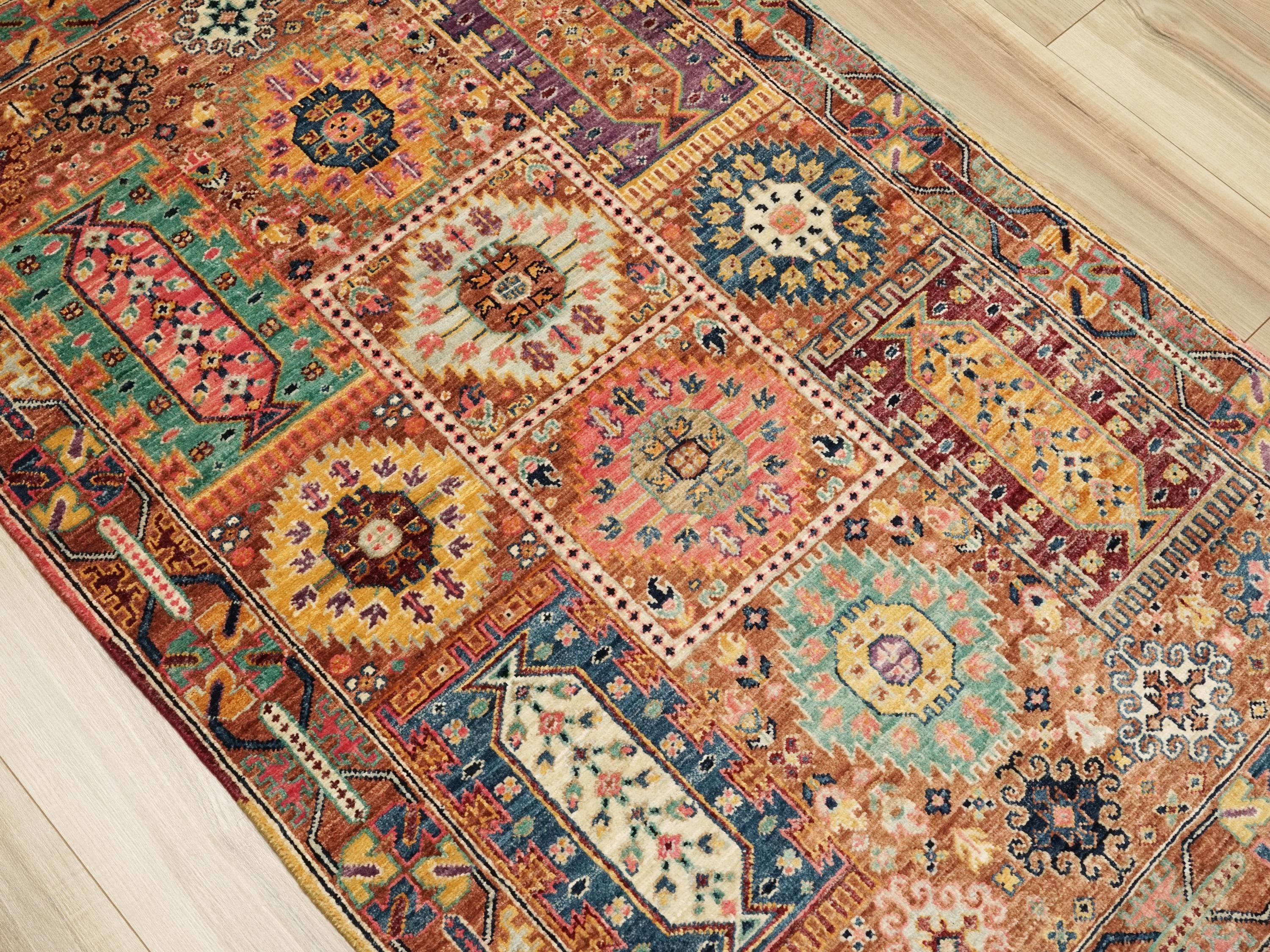 3x5 Ft Brown Heriz Rug - Afghan Handmade Area Rug
