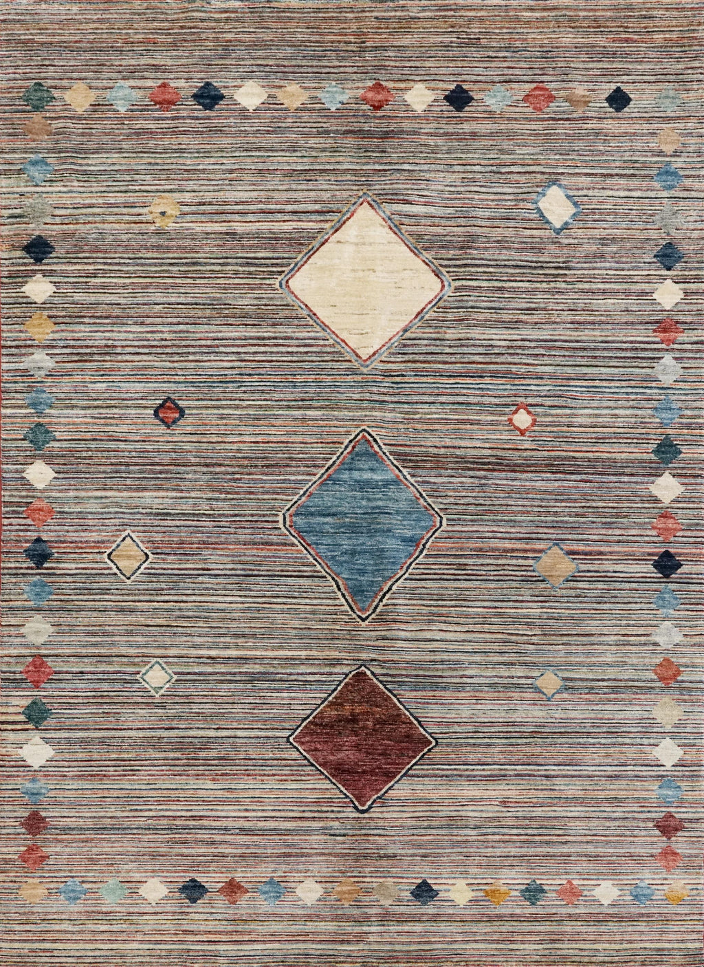 7x10 Ft Hand Knotted Gabbeh Rug - Colorful Area Rug